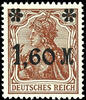 Deutsches Reich 1, 60 M on 5 Pfg. Germania dark brown, overprint blunt, mint never hinged, colour audited Infla, Michel 1.200.- -