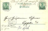 Deutsche Post in China Stempel 5 Pfennig SCHANHAIKWAN on postal stationery Germania and additional franked Germania, both with overprint China, sound, used with ar -