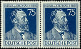 Alliierte Besetzung 75 Pfg 50. Day of death Heinrich from Stephan, plate flaw IV, perfectly mint never hinged, Michel 80.- -