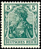 Deutsches Reich 5 Pfg Germania, war time printing, black opal green, mint never hinged, very fine, expertized Jaeschke BPP, photo expertize Mich -