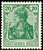 Deutsches Reich 20 Pfennig Germania, blackish gray green, mint never hinged, very fine, signed, photo expertize Dieter Weinbuch BPP (2024) genuine and im -