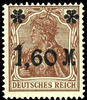 Deutsches Reich 5 Pfennig 1, 60 M on Germania, dark brown, overprint dull shining, mint never hinged, sound condition, signed, photo expertize Dieter Wei -