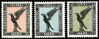 Deutsches Reich 5 Pfennig to 3 Mark airmail 1926 - golden eagles, 8 values - complete set, perfectly mint never hinged, unsigned, photo expertize H. D. S -