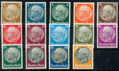 Deutsches Reich 3 Pfennig to 100 penny Hindenburg watermark waffle, complete set with 14 values, perfectly mint never hinged, some values signed Schleg -