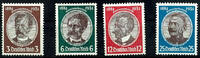 Deutsches Reich 3 Pfennig to 25 penny colonial memorial celebration: colonial researcher ; four values, perfectly mint never hinged, unsigned. Michel 1 -