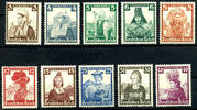Deutsches Reich 3 Pfennig to 40 penny traditional costumes, complete set with ten values, mint never hinged, faultless condition, Michel 200.- -