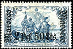 Deutsche Post in Marokko 25 Cent 2 Pes on 2 Mark German Reich with perforation A, impeccable, used, expertized Pauligk BPP, Michel 180.- -