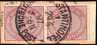Deutsche Post in der Türkei - Vorläufer 2 Mark internal purposes of the service, horizontally it pair on money order coupon, sound, expertized Buehler, Michel 200.- -