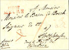 Preußen Vorphilatelie P. 103. P. MEURS, red two-line cancel clear on superb envelope with various fees and hsl. Notation franco Rhin to Holtshausen, -