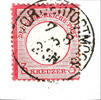 Deutsches Reich 3 Kreuzer small breast shield with cancellation through single circle postmark VORDERTODTMOOS 7 8 72, superb in every respect piece of -