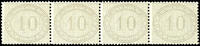 Deutsches Reich 10 Groschen yellowish-grey, horizontal strip of four, perfectly mint never hinged, unsigned, photo expertize Krug BPP (2022) : in perfect -