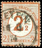 Deutsches Reich 2 1/2 Groschen 2 1/2 on large shield, red-brown, plate flaw Ia 1 the indication of value 1/2 left postponed (field 114), cancelled by single -
