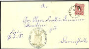 Deutsches Reich 10 Pfennige 10 pennies blood red with Taxis single circle BENSHEIM 8 / 2 on cover to Darmstadt, twice signed Zenker BPP, Michel 350.- -