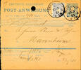 Deutsches Reich 20 Pfennig blue as properly franked additional franking on 20 Pfg postal stationery money order used from DARMSTADT 23.3.81 to Mannheim wi -
