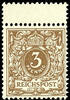 Deutsches Reich 3 Pfennig crown / eagle bright orange brown, above adhesive gutter, mint never hinged, very fine, expertized Petry BPP, Michel 130.- -