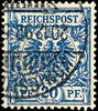Deutsches Reich Krone 20 Pfg / eagle black blue, neat cancelled, expertized Zenker BPP, Michel 90.- -