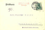 Deutsch-Neuguinea Besonderheiten 1913, mission correspondence: postcard with 5 Pfg Germania (Abs. Cancel minister Ed. Kriele / mission inspector / Barmen) at M -