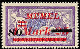 Memel 80 on 1, 25 M on 60 C with overprint flaw II perfectly mint never hinged, Michel 80.- -