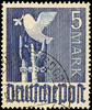 Alliierte Besetzung 5 Mark dove dark lilac ultramarine, used, expertized Schlegel BPP, Michel 100,- -