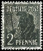 Bizone 2 Pfennig worker, ribbon type overprint, variety double overprint, of it one inverted, perfectly mint never hinged, expertized Schlegel -