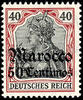 Deutsche Post in Marokko 40 Pfennig Germania with overprint' Marocco 50 ... 35,00 EUR  Excl. 5,50 EUR Verzending