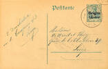 Belgien Stempel  'Couch LUIK 1 E 9 III 1915', clear on postal stationery... 29,00 EUR  Excl. 5,50 EUR Verzending