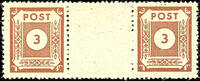 SBZ 3 Pfennig numerals, bright orange brown, horizontal gutter pair, per... 329,00 EUR  Excl. 6,50 EUR Verzending