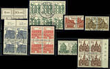 Berlin 70 Pf 10, 20, 50, . Buildings each in the horizontal pair, 40, 60, 80 Pf. In the block of four and 15 Pf. In the block of six, sound, -