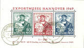 Bizone Hannover souvenir sheet, used LEICHLINGEN 7.1.50, Michel 350.- -