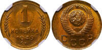 USSR 1 Kopeck 1949 Soviet Union, 1 Kopeck, 1949 year, NGC, MS 66 MS 66 88,20 EUR  Excl. 10,00 EUR Verzending