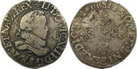 Frankreich 1/2 Franc Louis XIII (1610-1643) grosse tête lauré au col fraisé Saint Lô -