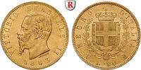 Italy 20 Lire Kingdom Of Italy, Vittorio Emanuele II, 1861-1878, Gold, 6,45 g -