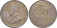 Straits Settlements 50 Cents Georg V. 1910-1936. -
