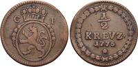 Pfalz-Kurlinie 1/2 Kreuzer Karl Theodor 1742-1799. -