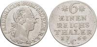 Brandenburg-Preussen 1/6 Taler 1764 C Friedrich II. 1740-1786, Münzstätte Kleve. Kl.Sf., selten, VF+