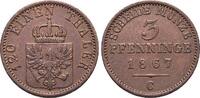 Brandenburg-Preussen CU-3 Pfennig Wilhelm I. 1861-1888. -