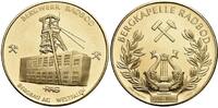 Vergoldete Tombak-Medaille 1986 Ausbeute Jahresmedaillen der Grafschafter Münzfreunde Moers, -  Geschichte des Bergbaus  -. Stempelglanz