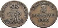 Oldenburg Für Birkenfeld, CU-3 Pfennig 1 Nicolaus Friedrich Peter 1853-1900. -