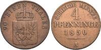 Brandenburg-Preussen CU-4 Pfennig 1850 A Friedrich Wilhelm IV. 1840-1861... 39,00 EUR  Excl. 10,00 EUR Verzending