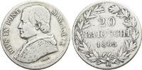Italien-Vatikan 20 Baiocchi 1865 R Papst Pius IX. 1846-1878. fast sehr s... 18,00 EUR  Excl. 10,00 EUR Verzending
