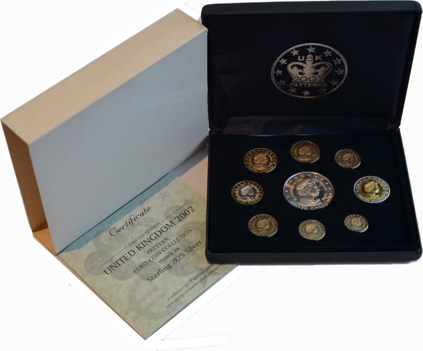 8,88 Euro 2002 Great Britain Pattern Set / Probe Satz struck in