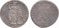 Nederland / West Friesland Vrouw achter altaar met arm op een bijbel 3 Gulden 1793 out 1785 Prachtig