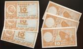 Sedler 10 Kroner 1961 U, 3 Stk i Nummerrekkefølge -
