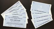 Sedler 5 Kroner SNSK 1978 SS, 5 Stk. i nummerrekkefølge, -