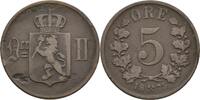 Norwegen 5 Öre Oscar II., 1872-1907 -