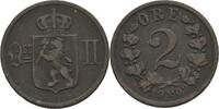 Norwegen 2 Öre Oscar II., 1872-1907 -