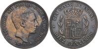 Spanien 10 Centimos Alfonso XII., 1874-1885 -