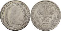 RDR Burgau Günzburg 20 Kreuzer 1772 Maria Theresia, 1740-1780 VF- / VF