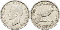 Neuseeland 6 Pence Georg VI.,1936-1952. -