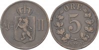 Norwegen 5 Öre Schwed. Herrschaft -